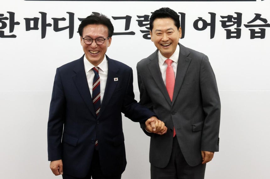 "자주 만납시다" 김민석·장동혁…웃음 뒤엔 대법관·부동산 현안 기싸움