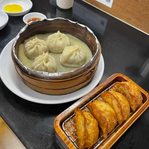 고기만두와 군만두가 함께 놓인 상